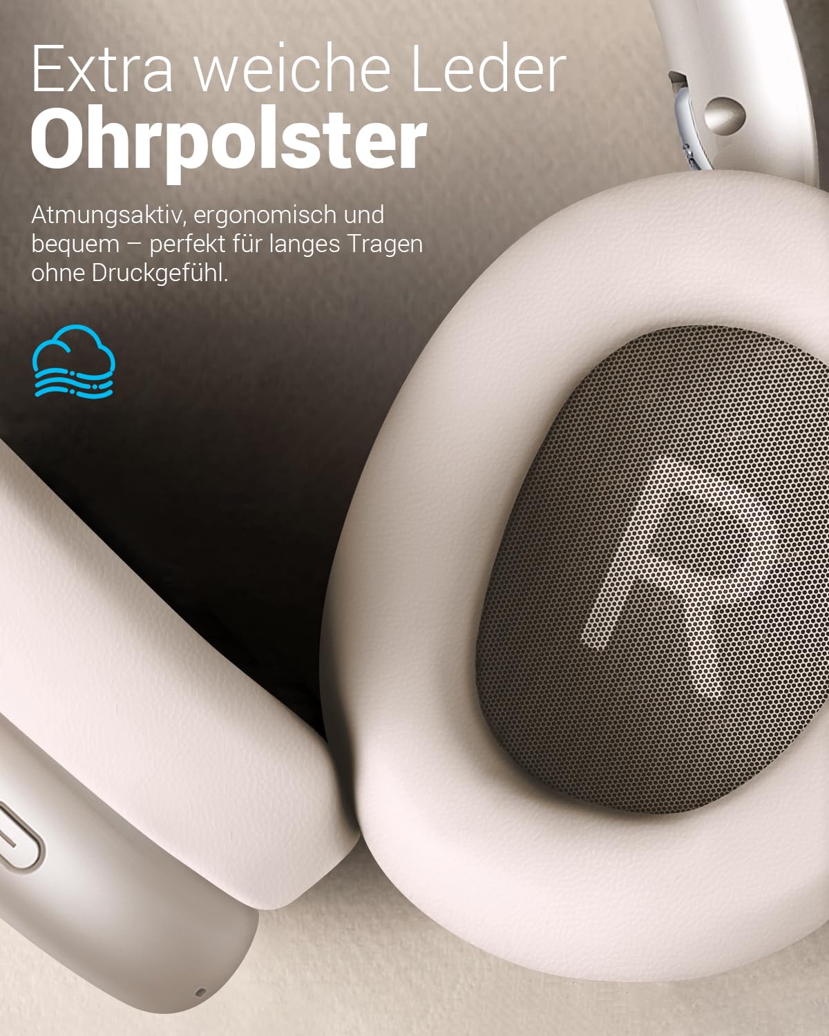 Wentronic Y01 Noise-Cancelling-Kopfhörer, Kabellose Over-Ear-Kopfhörer, Bluetooth 5.3, Hi-Res Sound, 48h Wiedergabe, faltbar, mit Mikrofon für iOS/Android/PC – Sternenlicht