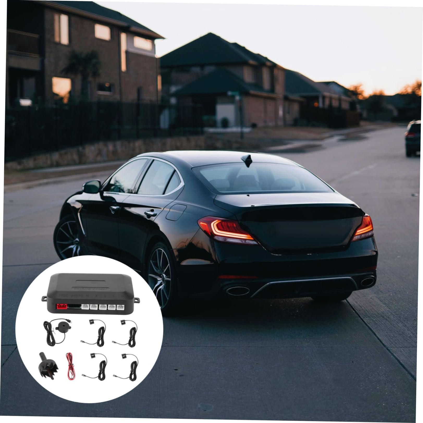 Cabilock Sensori di Parcheggio Auto con 4 Sensori Abs Nero, con Doppia CPU e Chipset Avanzato per Rilevamento Oggetti Piccoli, per Parcheggio e Retromarcia