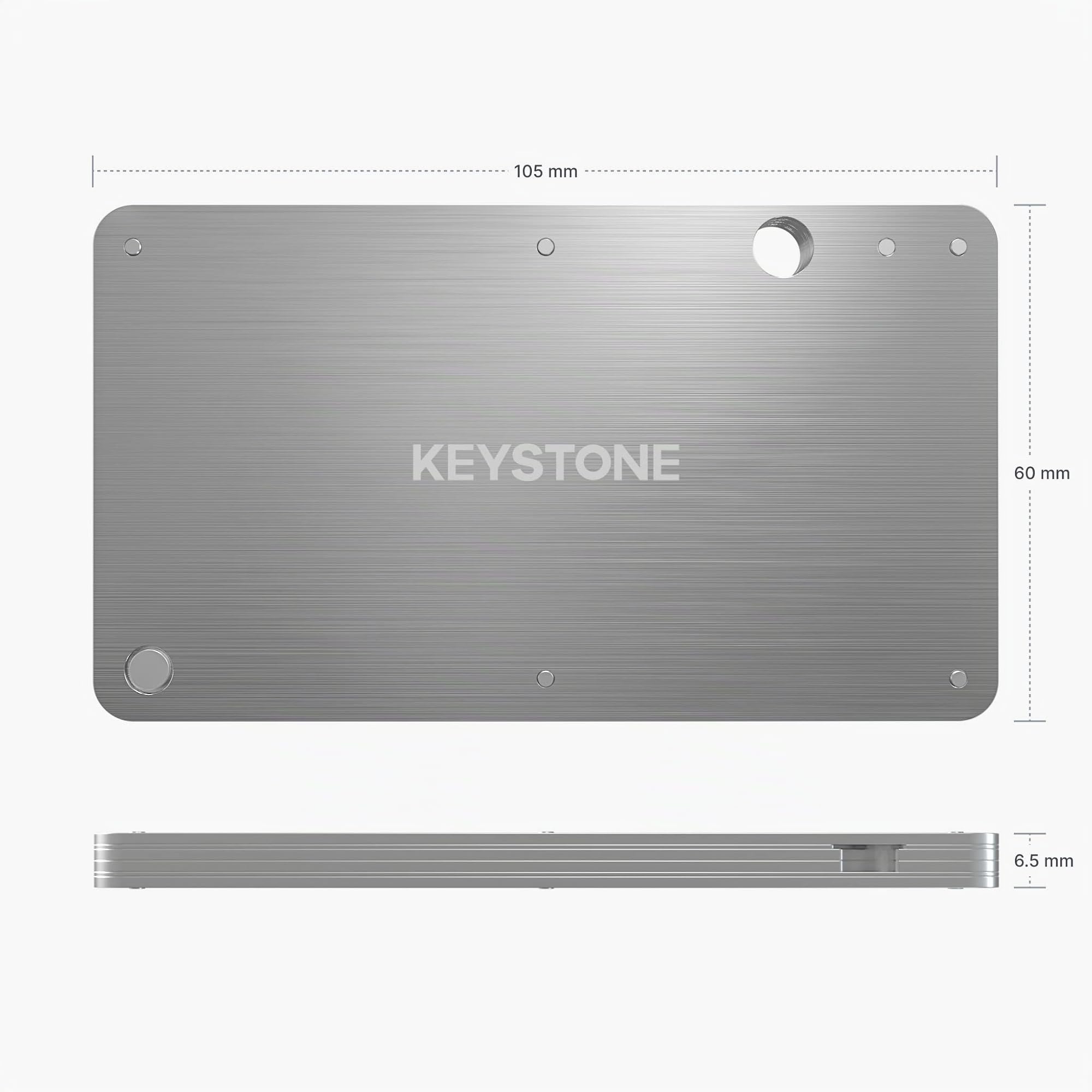 KEYSTONE Crypto Seed Storage Metal Wallet 24 Words Bitcoin Key Phrase 304 Steel Plate Compatible with BIP39 Wallets