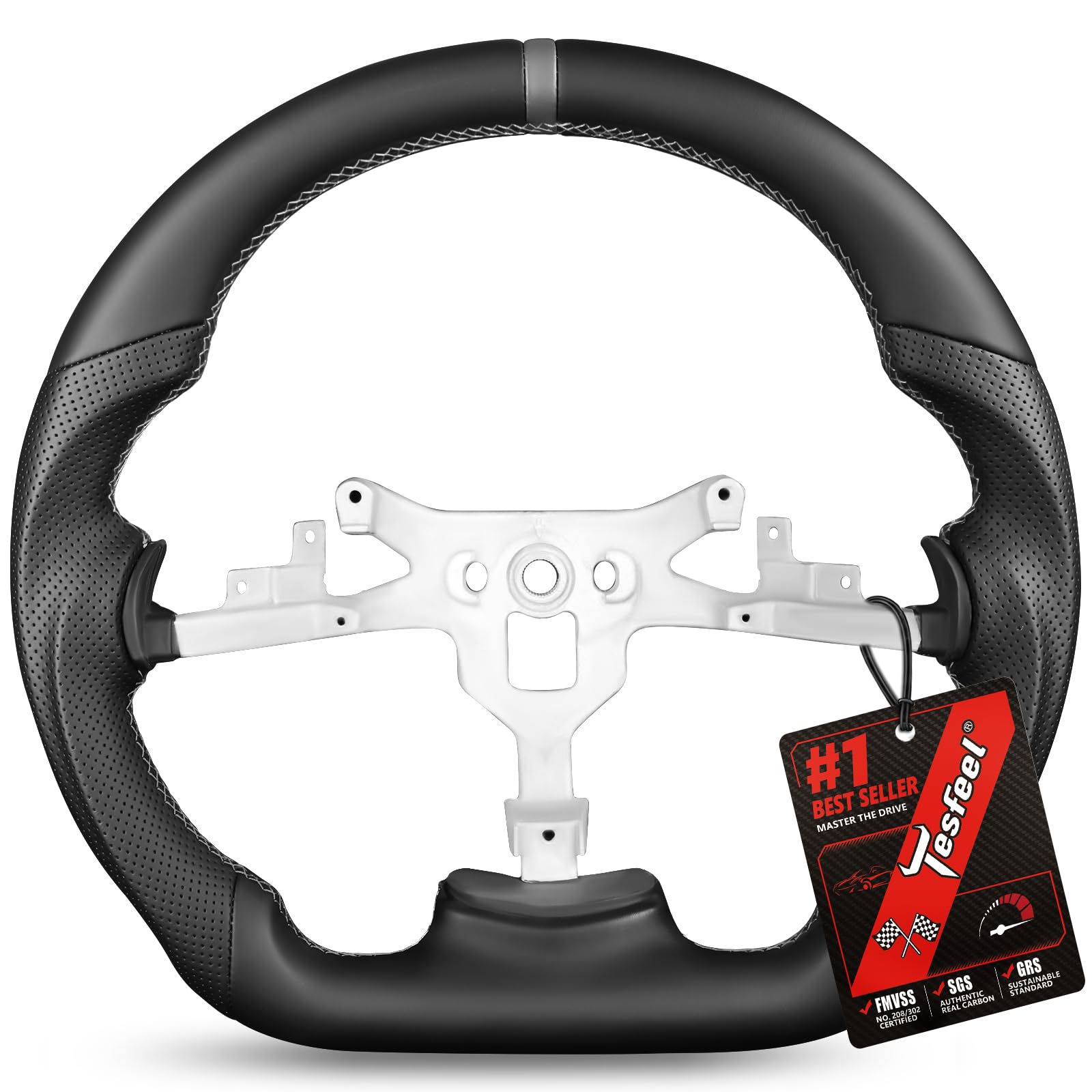 Steering Wheel for Chevy Corvette C6 2006-2011, Full Nappa Leather