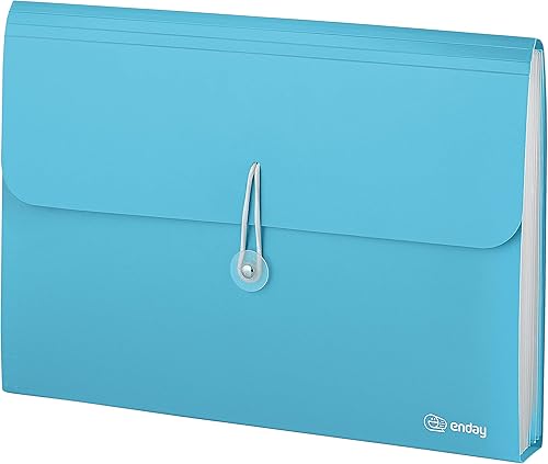 Organizador de archivos de acordeón azul, carpeta expandible de 7 bolsillos y cubierta con etiquetas, papel de carta de escritorio portátil de