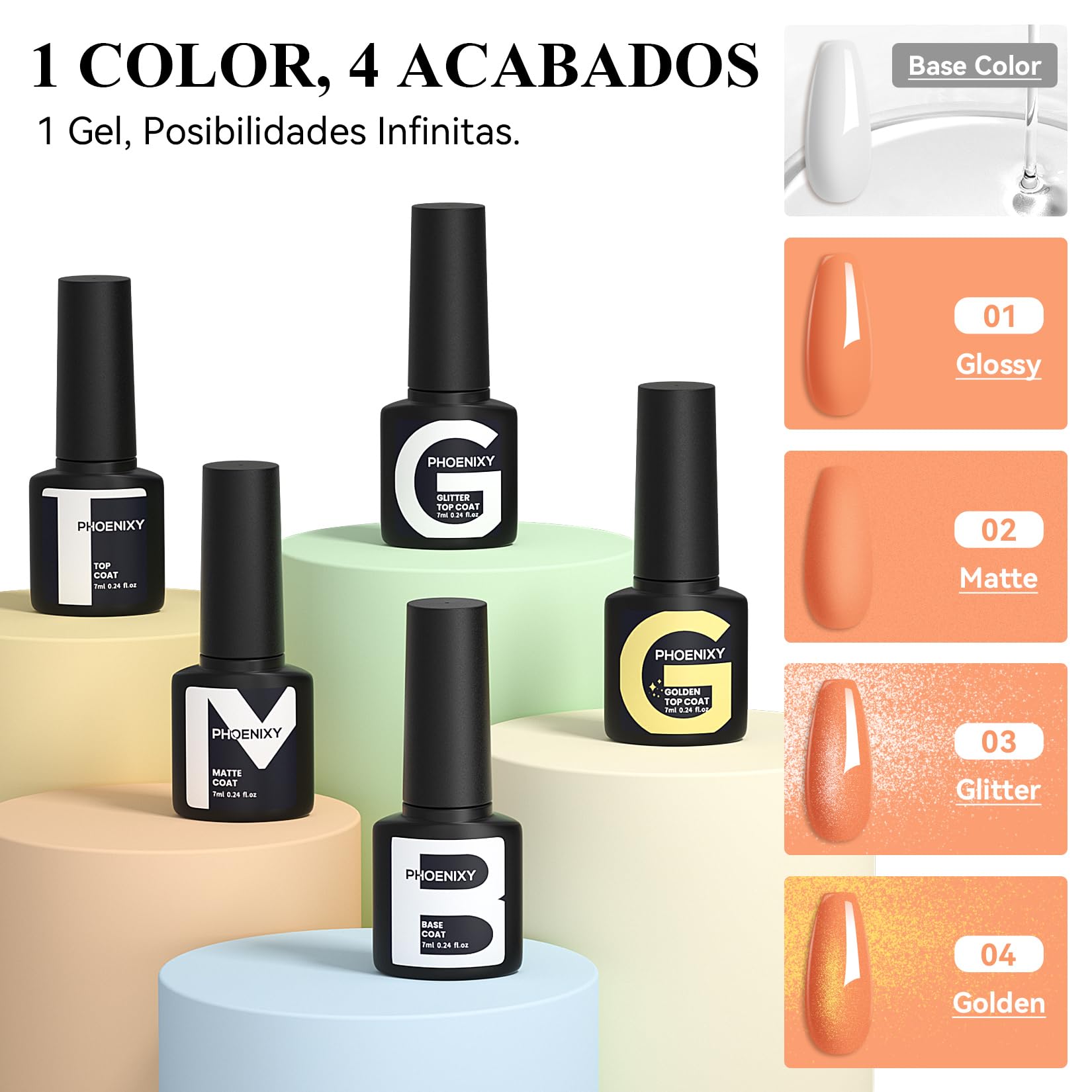 Phoenixy 43PCS Kit Esmalte de Uñas Semipermanente con Lámpara UV 20 Colores Esmalte de Uñas en Gel y 3 Colores de gel Extensión Poliéster Kit Completo de Manicura Para Principiante Regalo para Mujeres