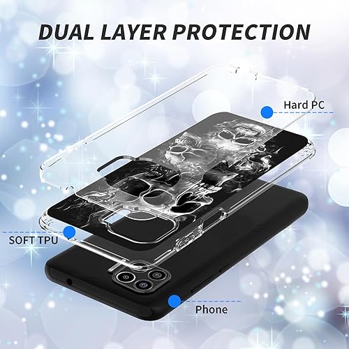 Miniatura 3 de Funda de teléfono compatible con Moto G 5G PlusMoto ONE 5G UW, parte trasera de policarbonato duro transparente de doble capa + cubierta protectora