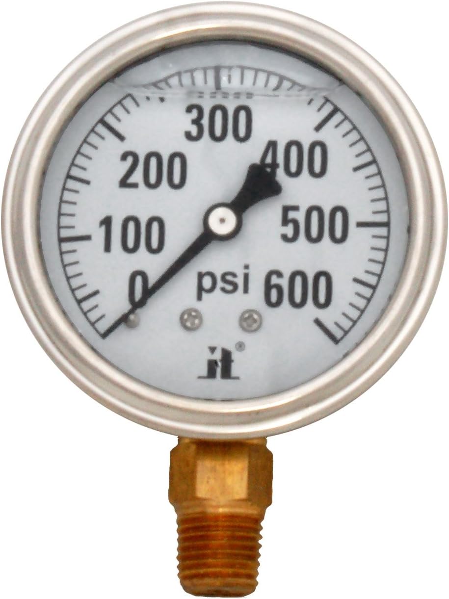 Zenport LPG100 Zen-Tek Glycerin Liquid Filled Pressure Gauge, 100 PSI, Box of 10