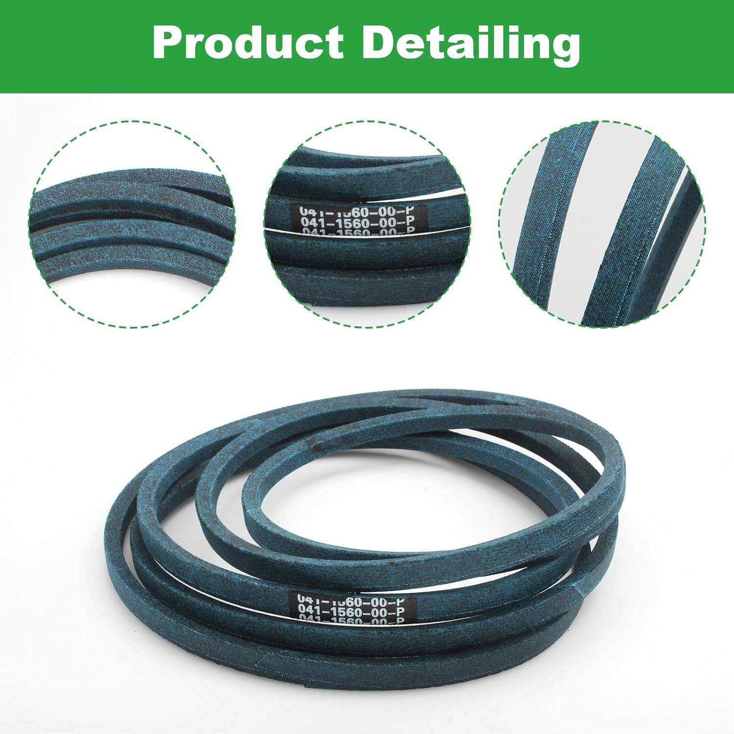 041-1560-00 Lawn Mower Deck Belt for Bad Boy ZT Elite Maverick HD MZ Magnum CZT Series 041156000, 54 Inch Deck Replacement Belt for John Deere TCU18603 (5/8" x 156")
