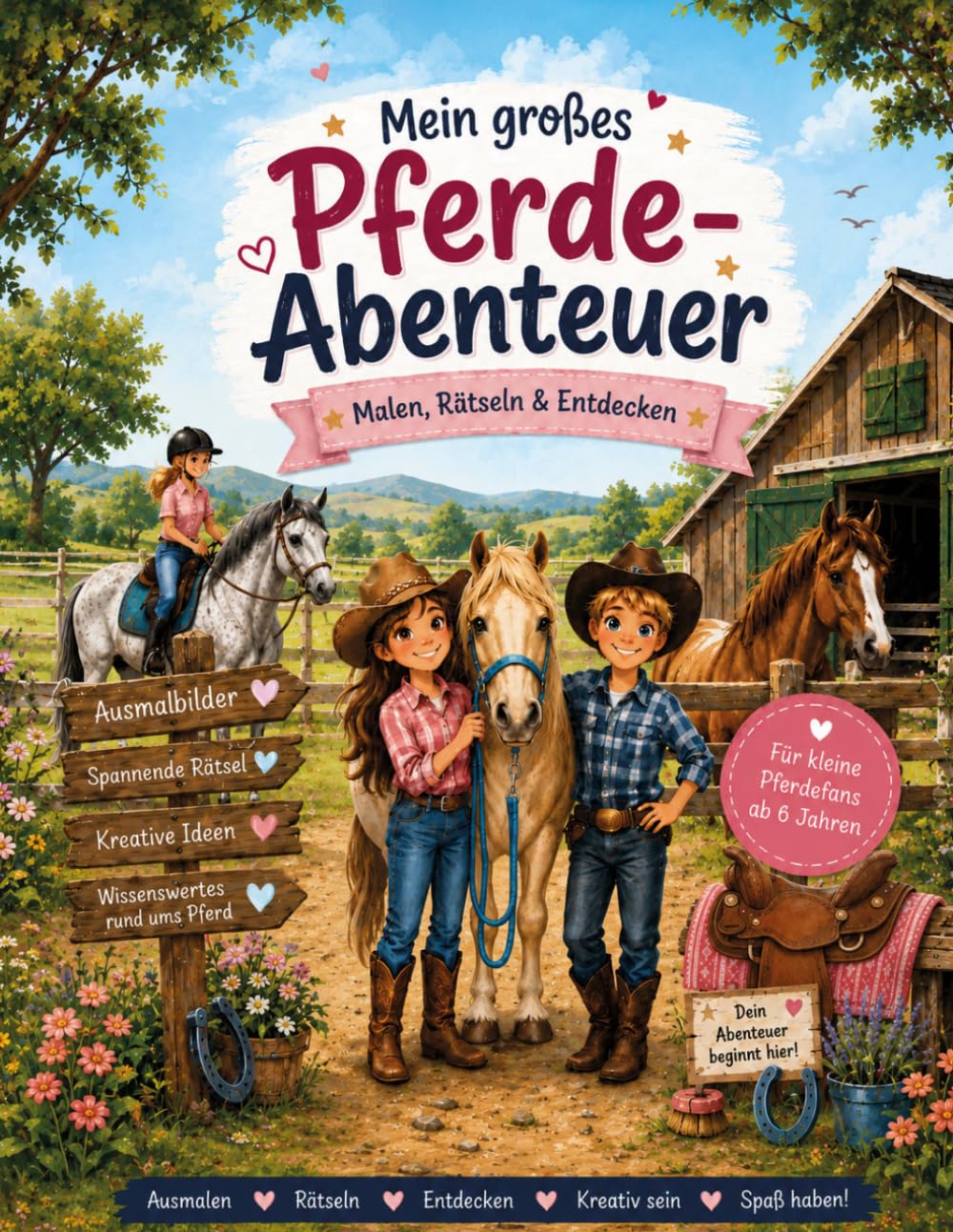 Mein großes Pferde-Abenteuer: Malen, Rätseln & Entdecken