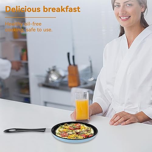 Miniatura 8 de Mini sartén antiadherente para huevos de 5 pulgadas, sartén pequeña antiadherente para huevos pequeños, sartén para huevos de acero inoxidable,