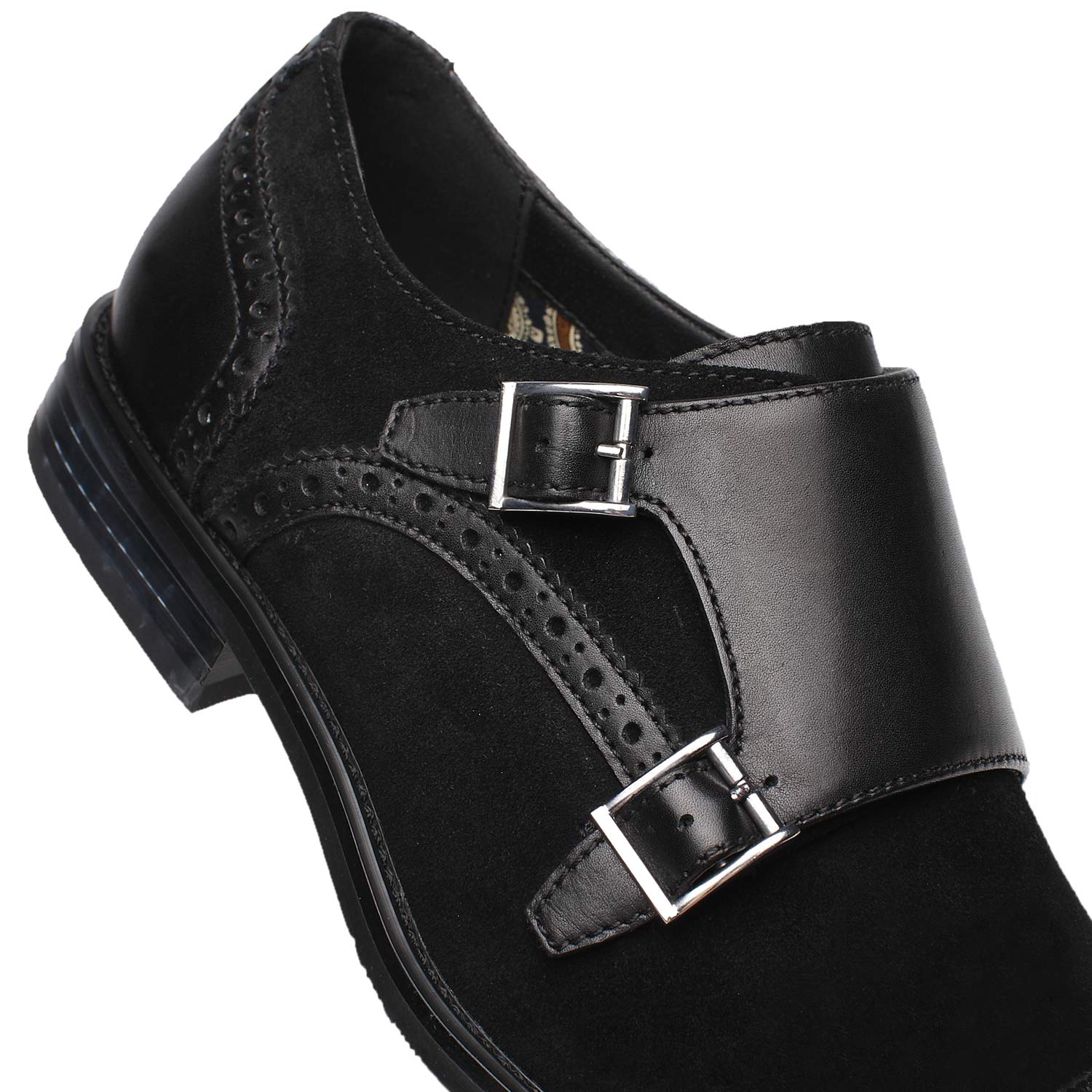 La Milano Herren-Slipper aus Leder mit doppeltem Mönchriemen