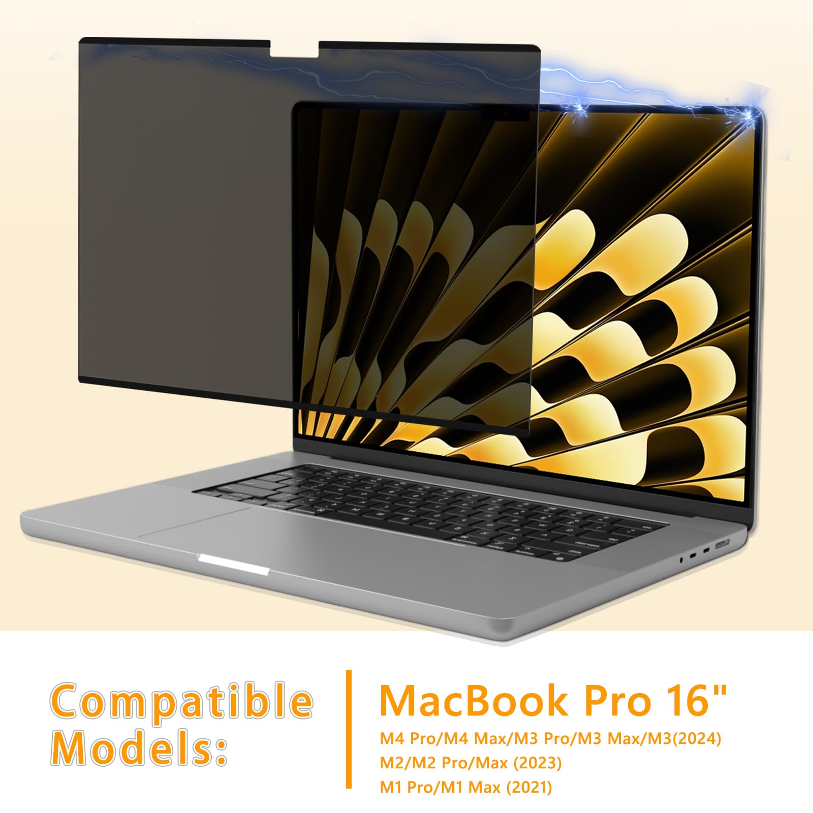 Magnetica Pellicola Privacy per MacBook PRO 16 Pollici (2026–2021 M5/M4/M3/M2/M1 PRO Max), Filtro Antiriflesso Anti-Luce Blu, Anti-Spia Privacy Filter, Rimovibile Pellicola per Apple Mac 16"