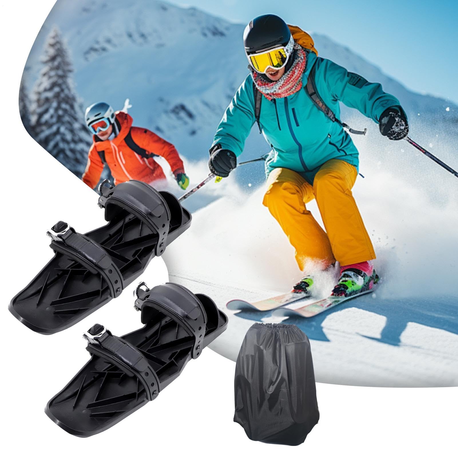 Winterschlittschuhe – Verstellbare Schneeschuhe, rutschfeste Skiausrüstung, leicht, multifunktional, tragbar, mit Tragetasche für Frauen,
