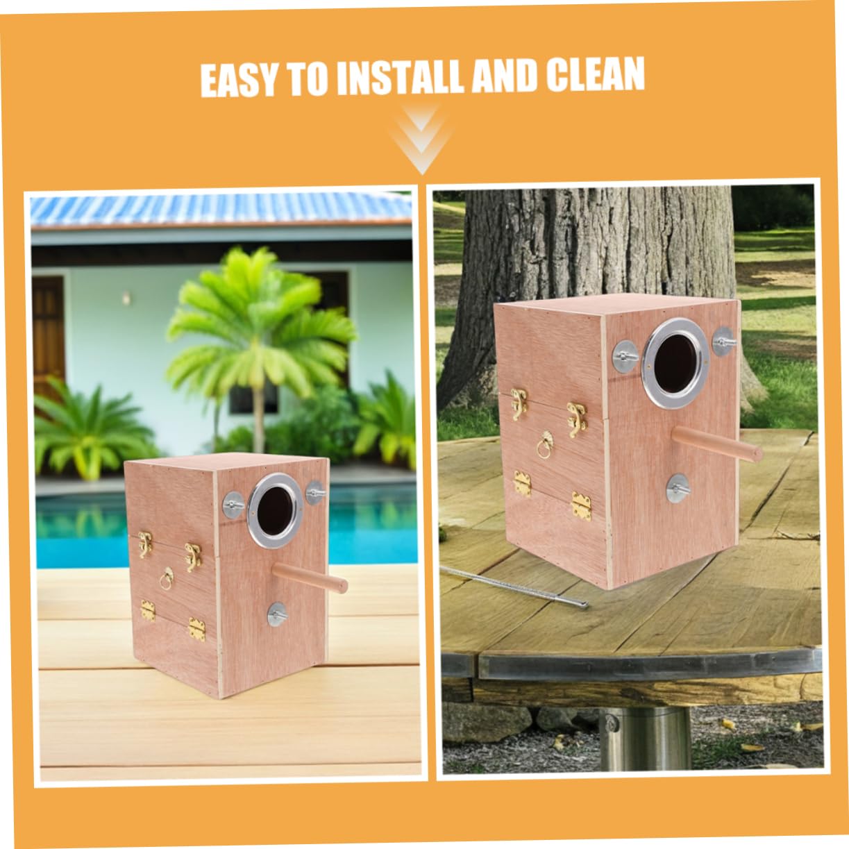TOYANDONA Caja De Cría para Loros Casa De Madera para Pájaros Nido para Periquitos con Percha Caja Nido De Madera para Agapornis Casa para Pájaros para Pinzones para Periquitos para Su Uso i