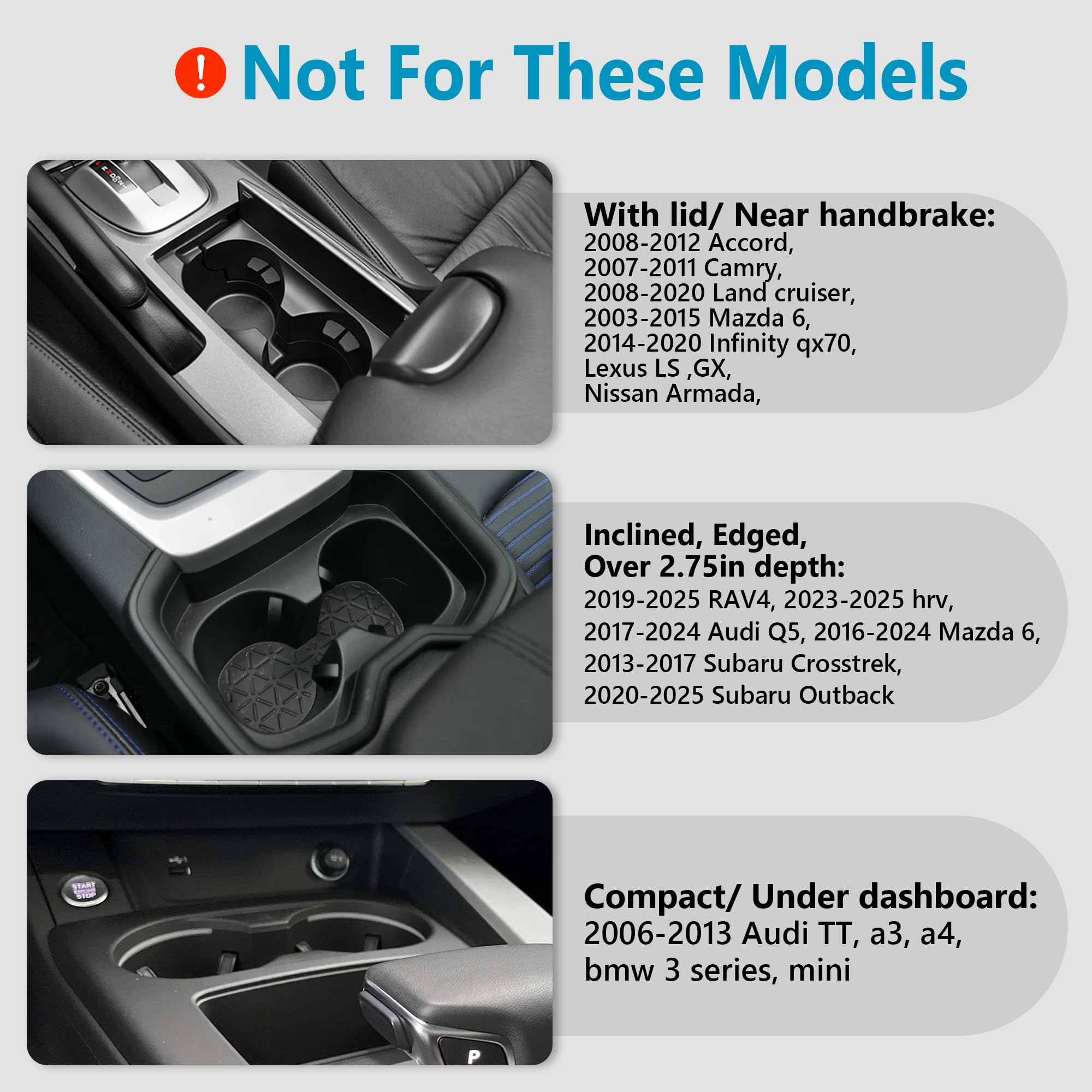 Seven Sparta Car Cup Holder Expander with Adjustable Base, Compatible with Hydro Flasks 32/40 Ounce, Compatible with Yeti Ramblers 20/26/30 Ounce, Other Bottles in 3.4"-3.8" (Black)