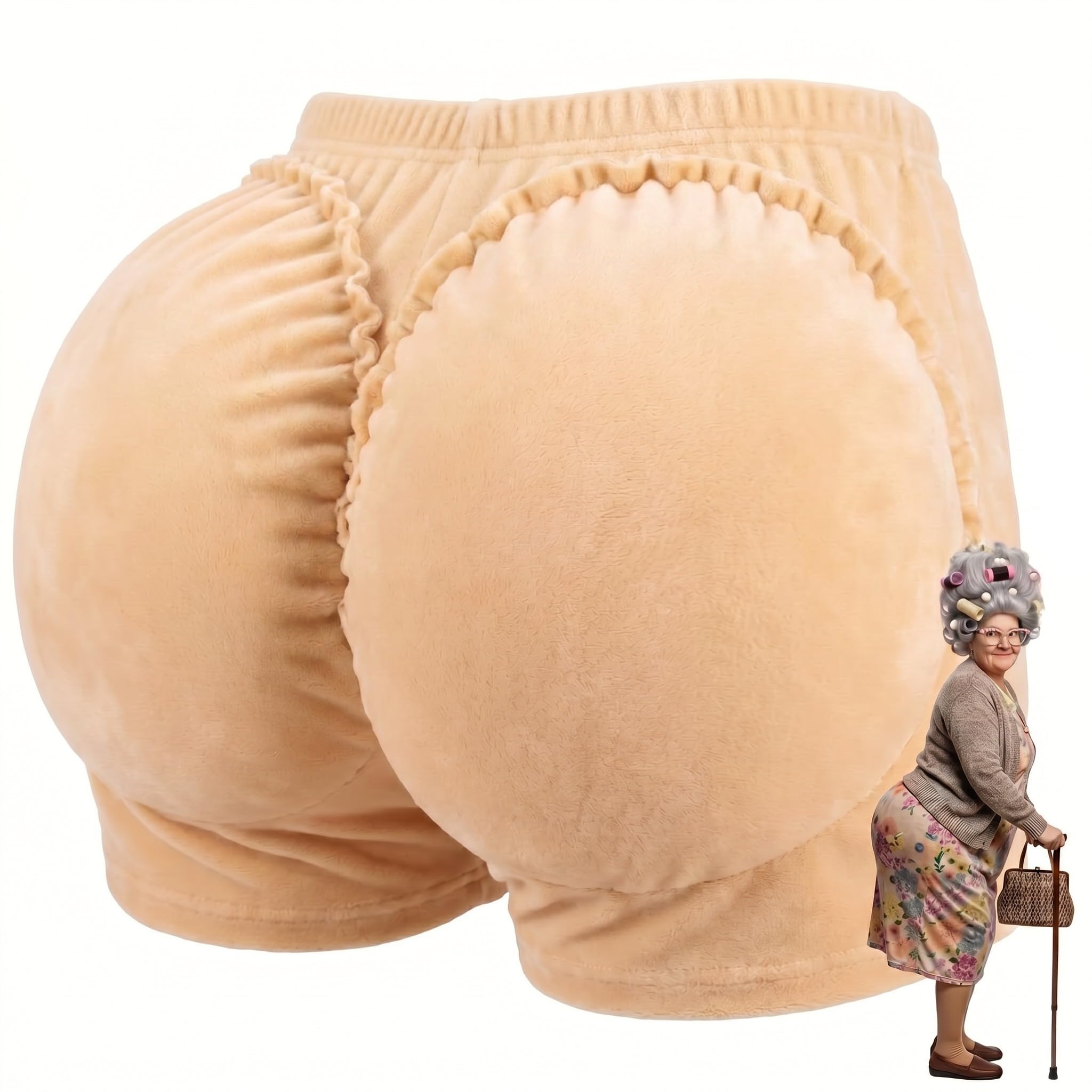 Hotop Gefälschter Hintern, Halloween-Kostüm, Zubehör, großer Hintern, Anzug, alte Dame, Kostüm für Weihnachten, Halloween, Cosplay, Kostümparty, Einfarbig, Einheitsgre