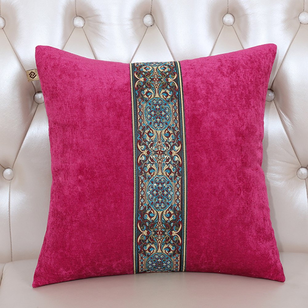 Oreiller style européen : coussin coton base court et taie canapé 45x45