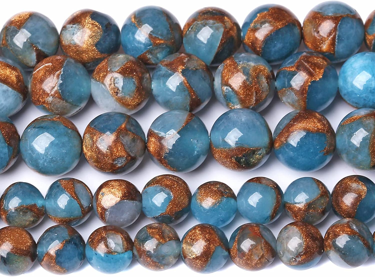 10MM 36PCS Lake Blue Cloisonne Craft Spacer Loose Beads for Jewelry Making DIY Bracelet - Image 5