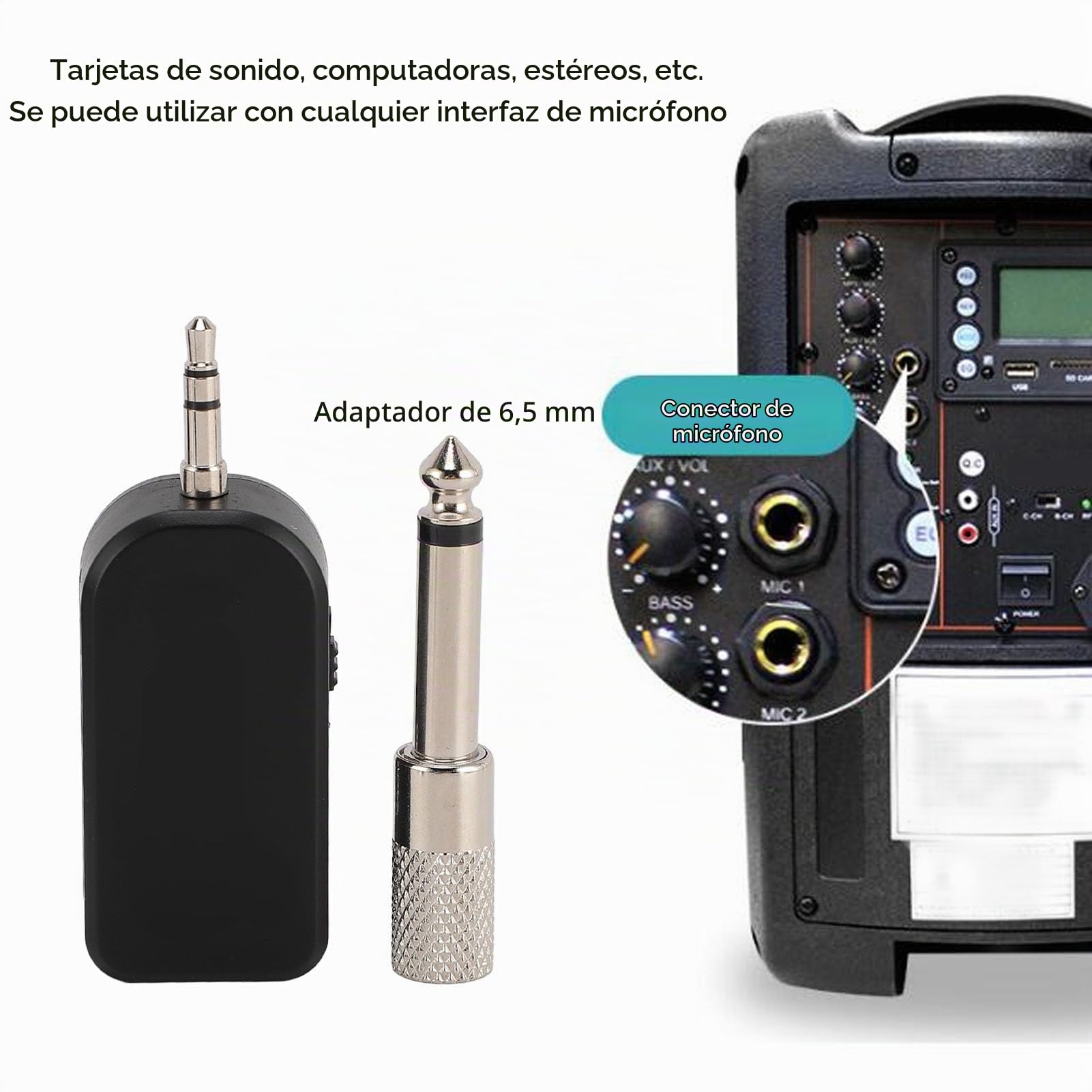 Micrófono de Instrumento Inalámbrico 2.4G, Sistemas de Captación de Micrófono de Saxofón Condensador de Rotación de 360°, para Guitarra, Violín, Acordeón, para Conciertos Al Aire