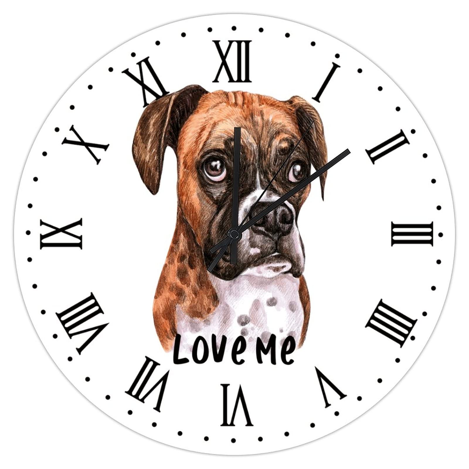 Horloge murale chiot de 38cm sans tic-tac silencieuse pour deco de ferme