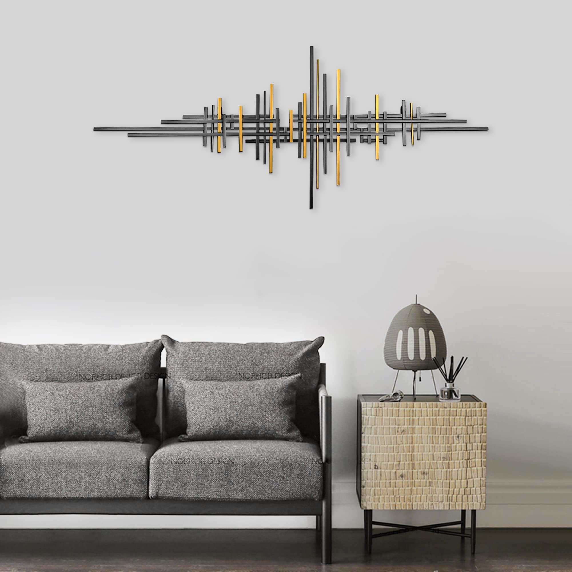 Amazon.co.jp: AURTEM 装飾幾何学メタル壁アートハンギングスカルプ