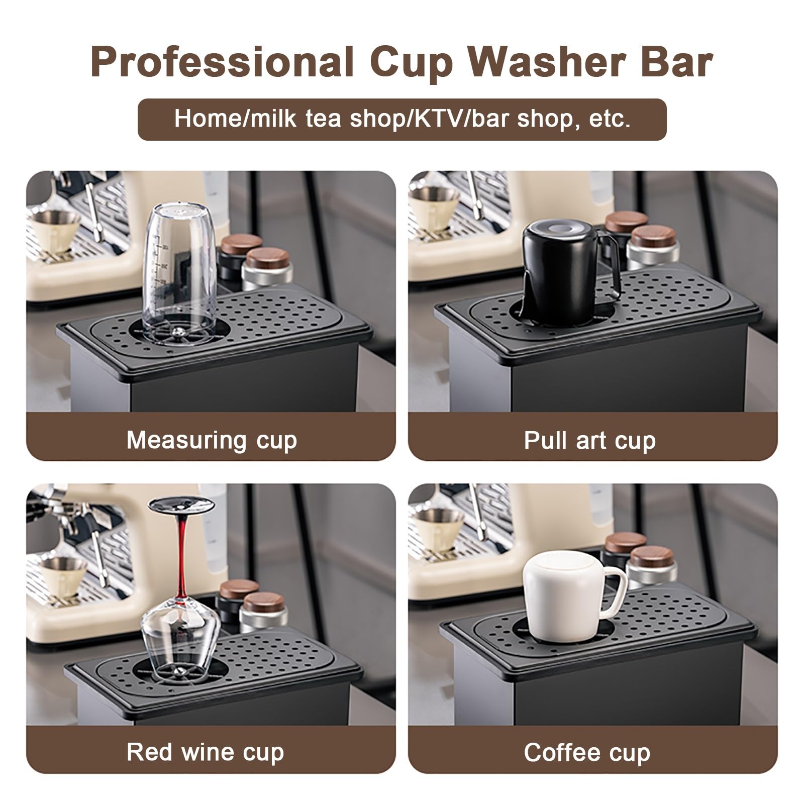Dispositivo de descarga automática for fregadero de cocina, acero inoxidable, con apertura desde el fregadero, lavavasos automático con desagüe y bandeja de goteo for hoteles, bares, café, leche, té,