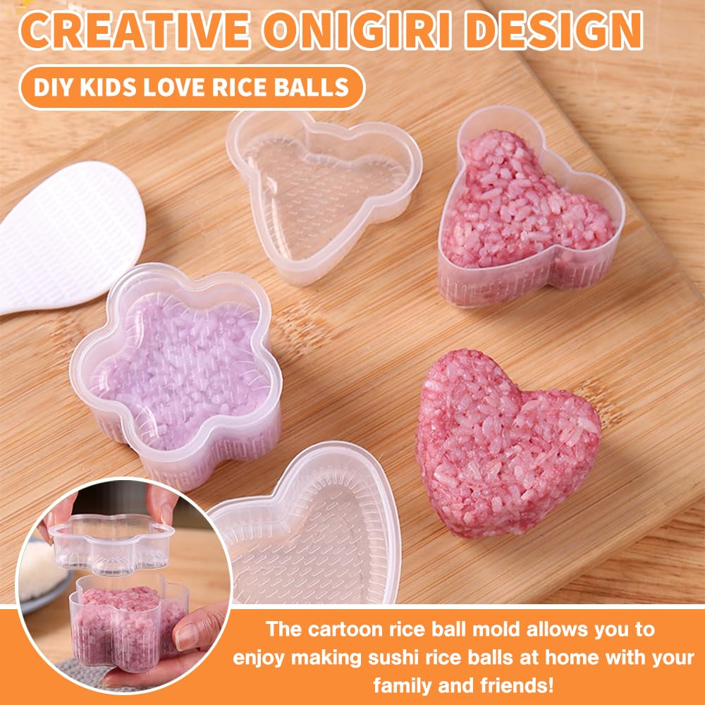 Stampini Per Onigiri E Sushi - 8 Pezzi, Forme Gatto, Cuore, Fiore, Triangolo, Materiale Alimentare - Foto 7