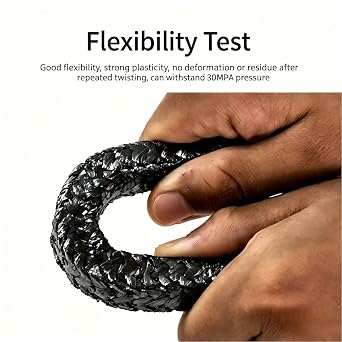 Graphite Rope Packing Expanded Flexible Graphite Packing Gland Packing For Pump Seals Or Valve Stems Or Mechanical Seals(Size:5mm×5mm×1m)