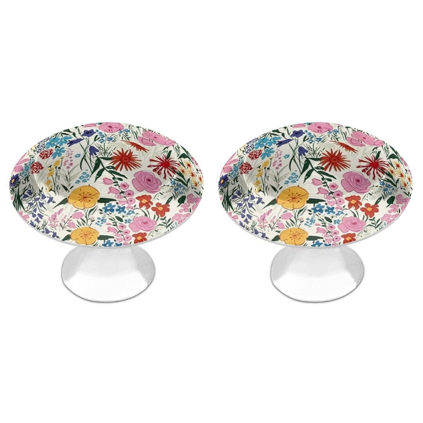 Btcowzrv Style Wildflower Art Floral 2 Pack Cabinet Knobs Drawer Pulls