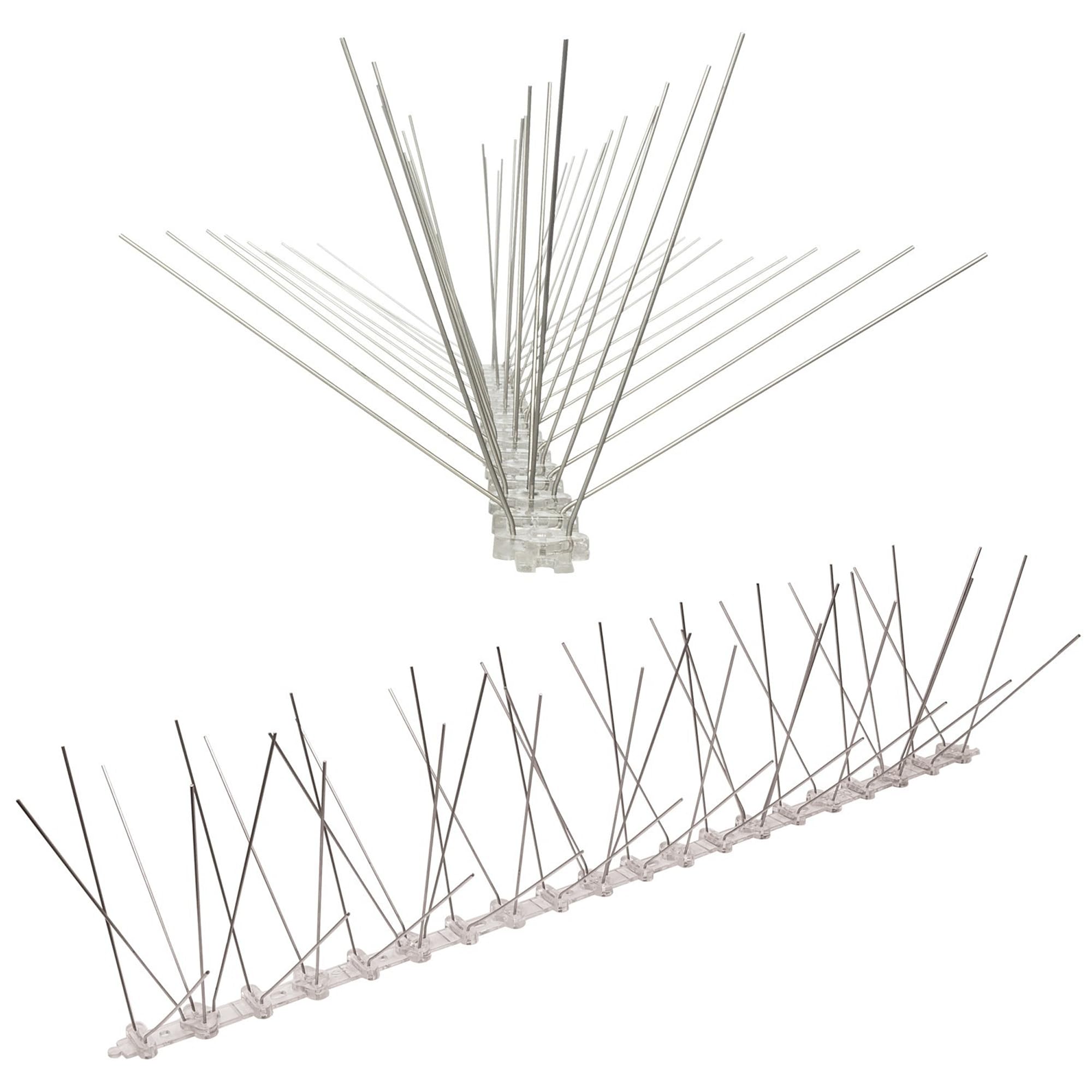 Pestsystems Taubenspikes 1 Meter - 5-reihig auf Polycarbonat, Edelstahl Spikes für Taubenabwehr