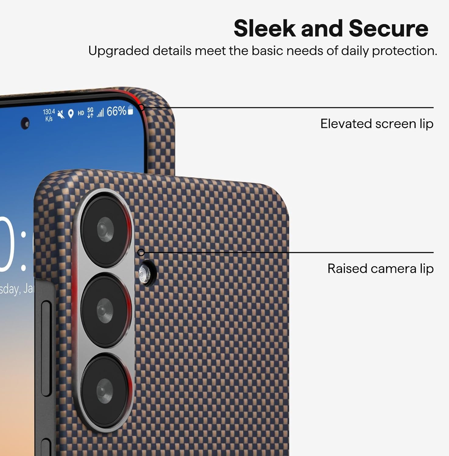 pitaka for S25 Case, 6.2 Inch, Compatible with MagSafe, Slim & Light Samsung Galaxy S25 Case, 1500D Aramid Fiber Made [Tactile Woven Case - Sunset]