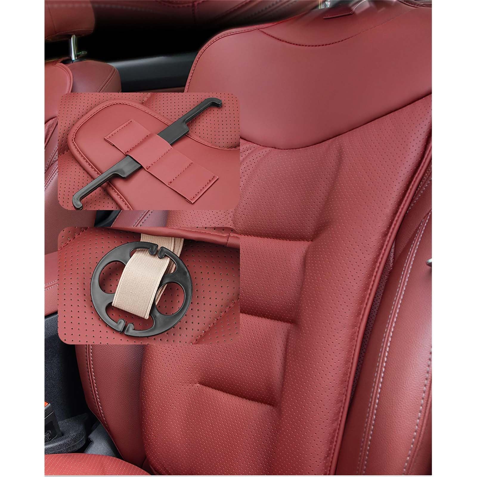 Coussin siège Auto,Protection siège antidérapante,siège conducteur(White,Backrest)
