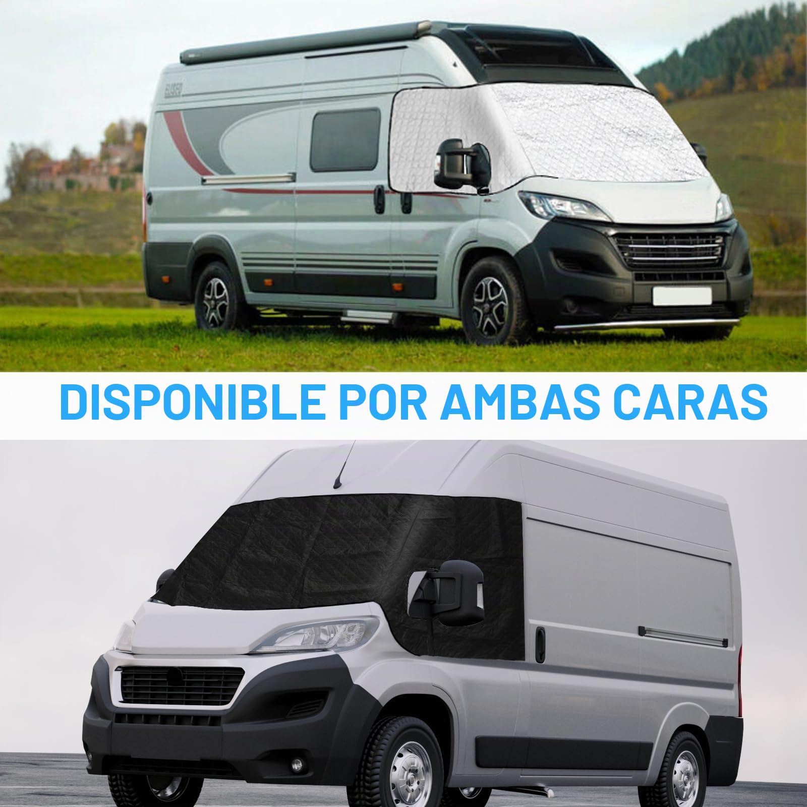 CICMOD Protector de Parabrisas para FIAT Ducato Térmica Exterior | Cubre Parabrisas Protección Solar Funda Parabrisa Delantero para Coche