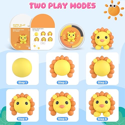 Miniatura 4 de Kit de arcilla de secado al aire para niños, arcilla para modelar para niños, modelo de arcilla mágica, no pegajosa, suave y ultraligera con