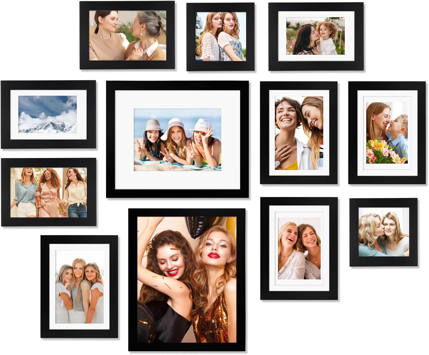 Gallery Perfect 9 Piece Black Family Photo Frame Gallery