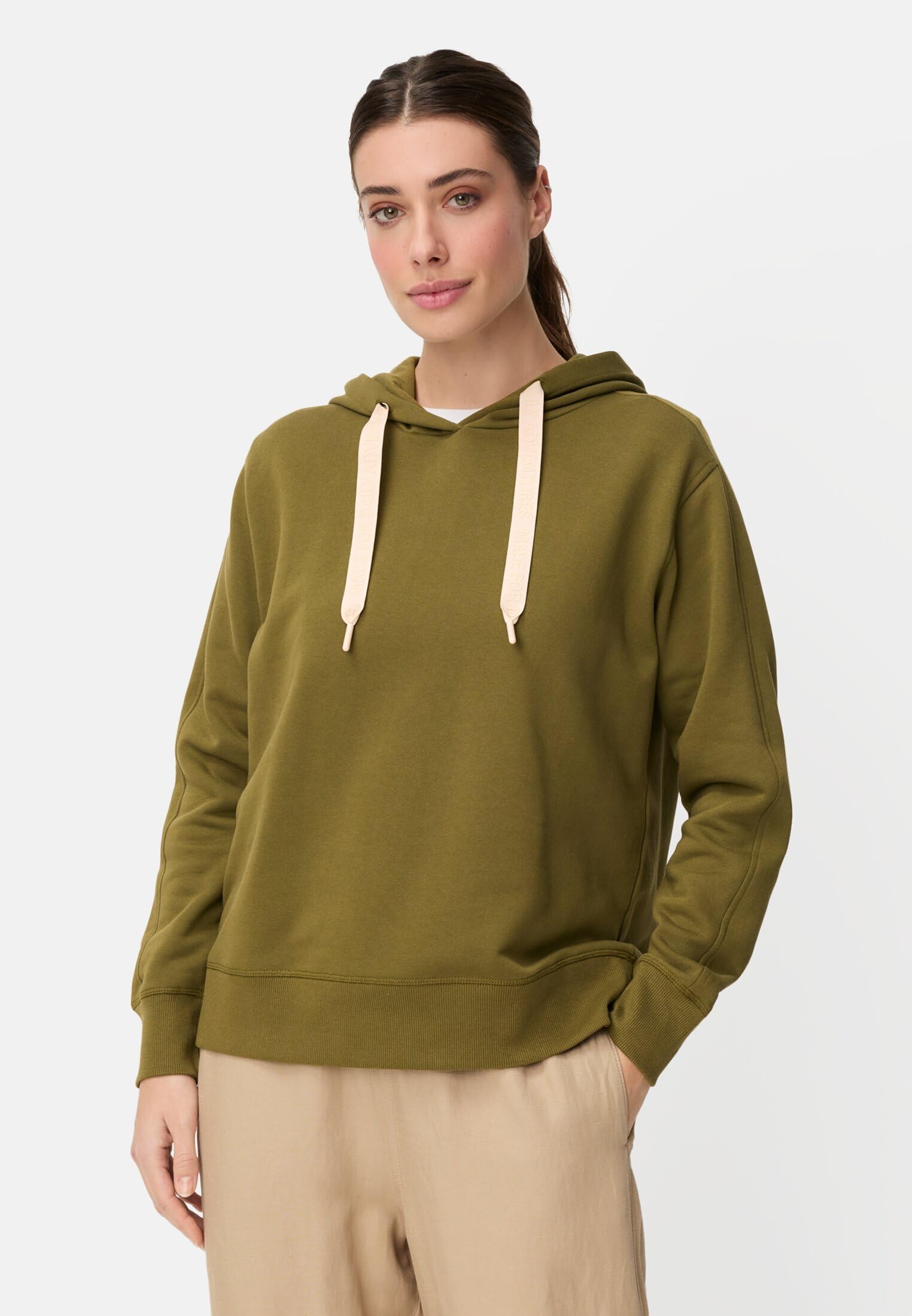 camel active Damen Hoodie aus Reiner Baumwolle