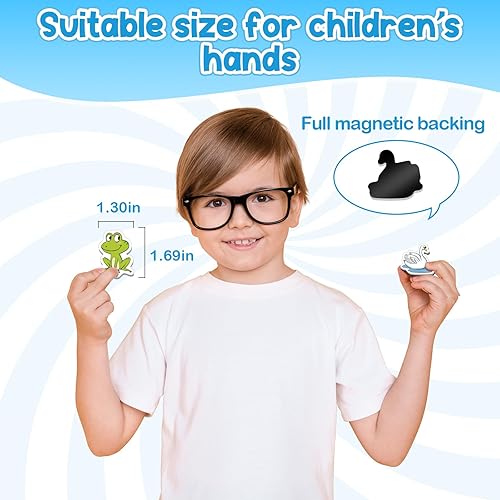 Miniatura 6 de CVCC & CCVC Juegos de palabras, 50 objetos de espuma magnética, imanes de nevera para niños, juguetes de terapia del habla para niños pequeños,