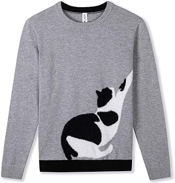 Kid Nation Girls Sweaters Cotton Cute Kids Sweater Crew Neck Holiday Pullover