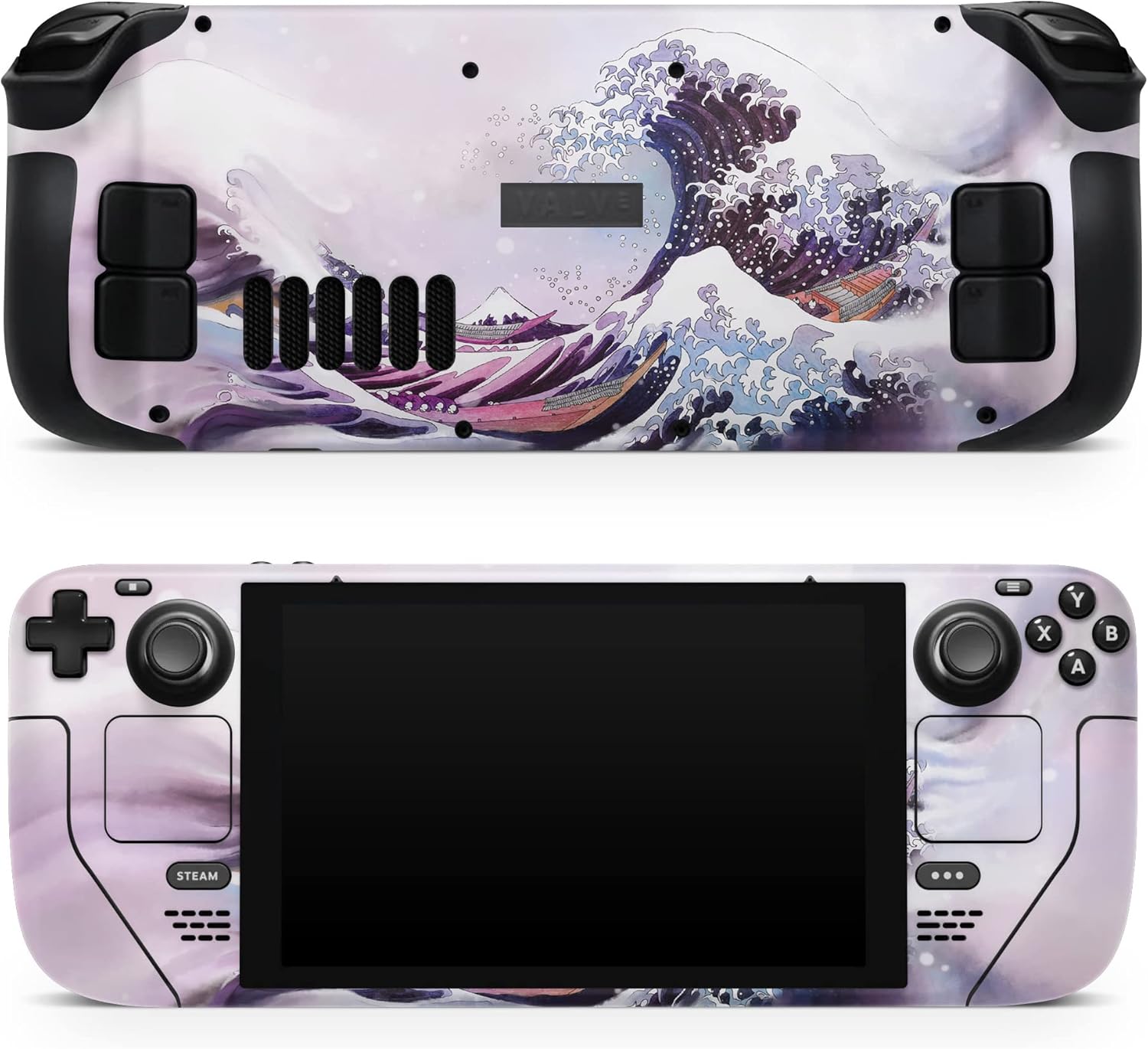 TACKY DESIGN Kanagawa Wave Skin Cover - LCD & OLED, Steam Deck, 3M Vinyl, Purple, Full Wrap, Premium