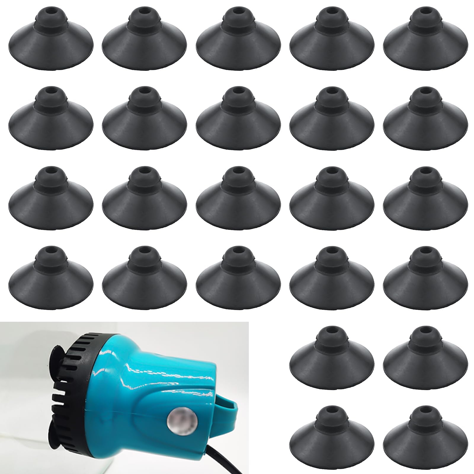 Qusmeiyici 24PCS Fish Tank Suction Cup Clips, Black Sucker Clips, Fish Tank Accessories, for Tank Pump Overhead Line Tube