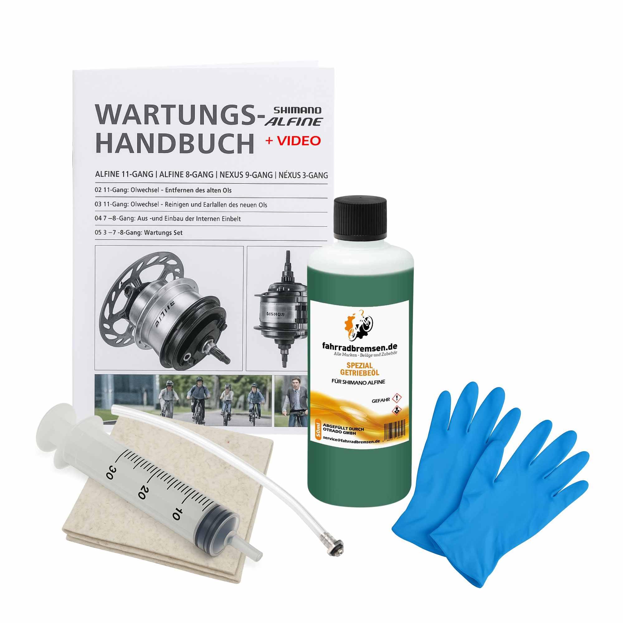 Ölpflege-Set für Shimano Alfine 11 Gang mit 50ml öl für SG-S700 Antriebsnaben inkl. Anleitung Kompatibilität SG-S700, SG-S705, SG-S7001, SG-S7051