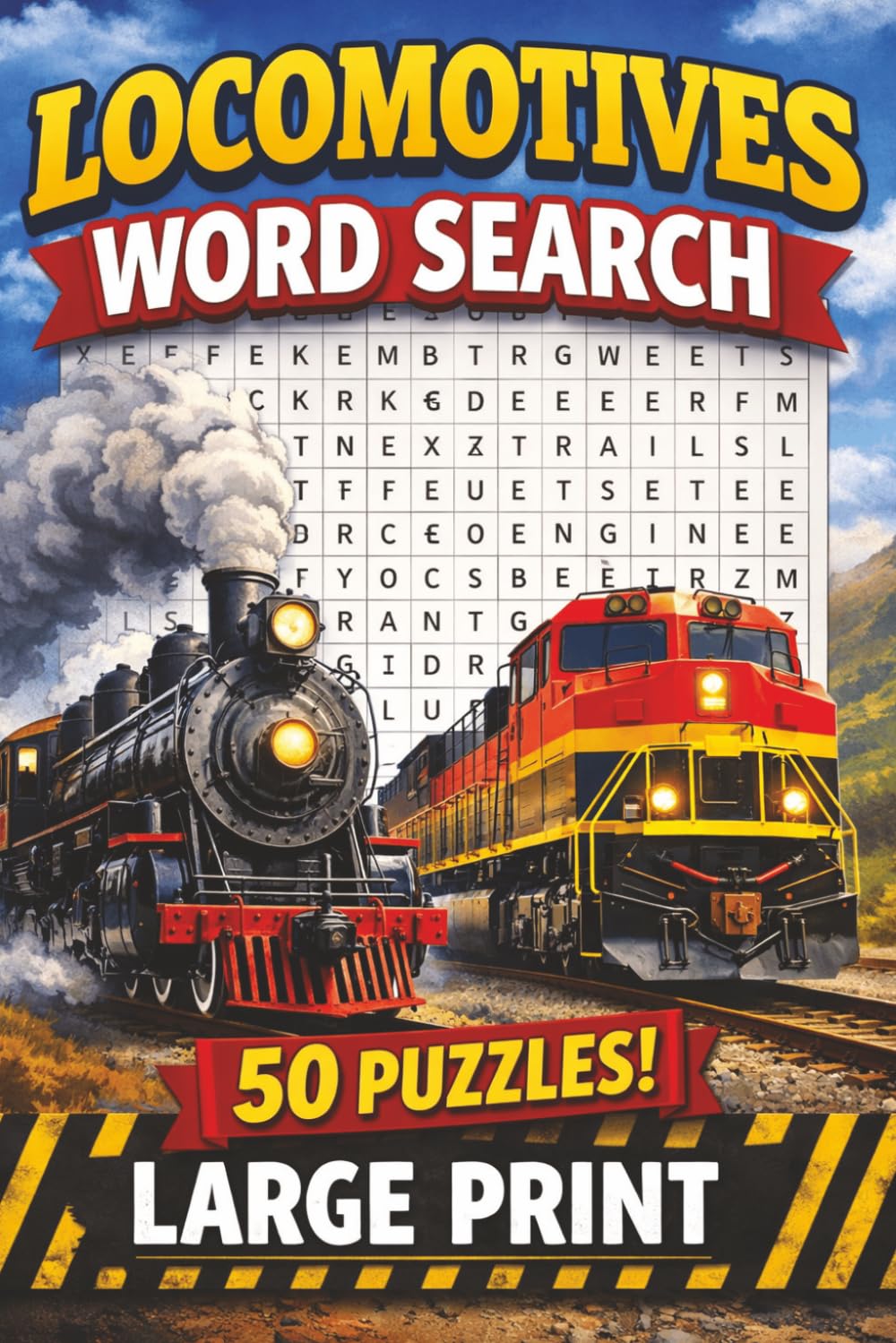 Locomotives Word Search: 50 themed puzzles for railfans and enthusiasts! Fun and educational for teens and adults!