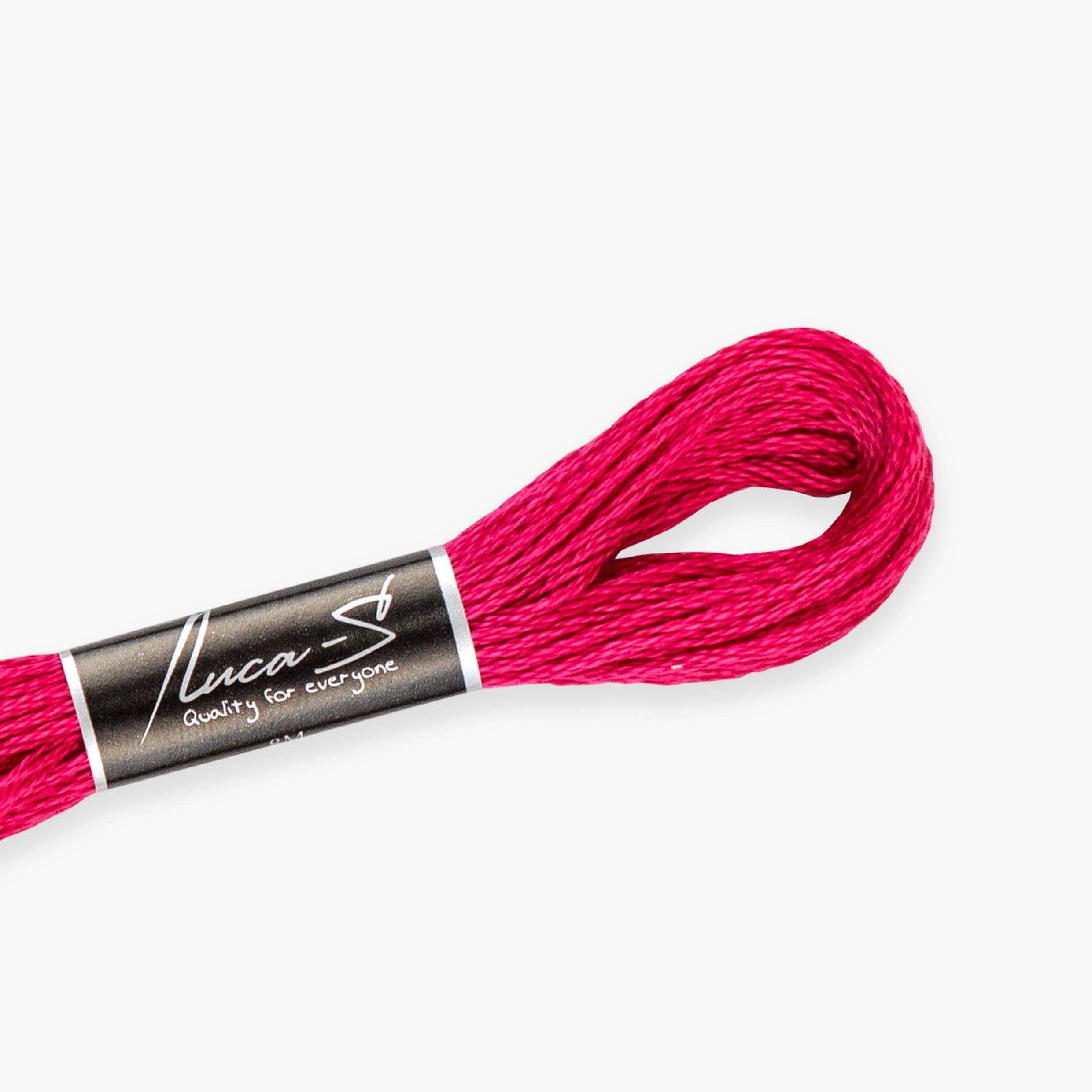 Luca-S Stranded Cotton Thread for Hand Embroidery, 8m Strands, Color 61/DMC 601/anchor 63, Embroidery flos, Cross Stitch Thread — image 1