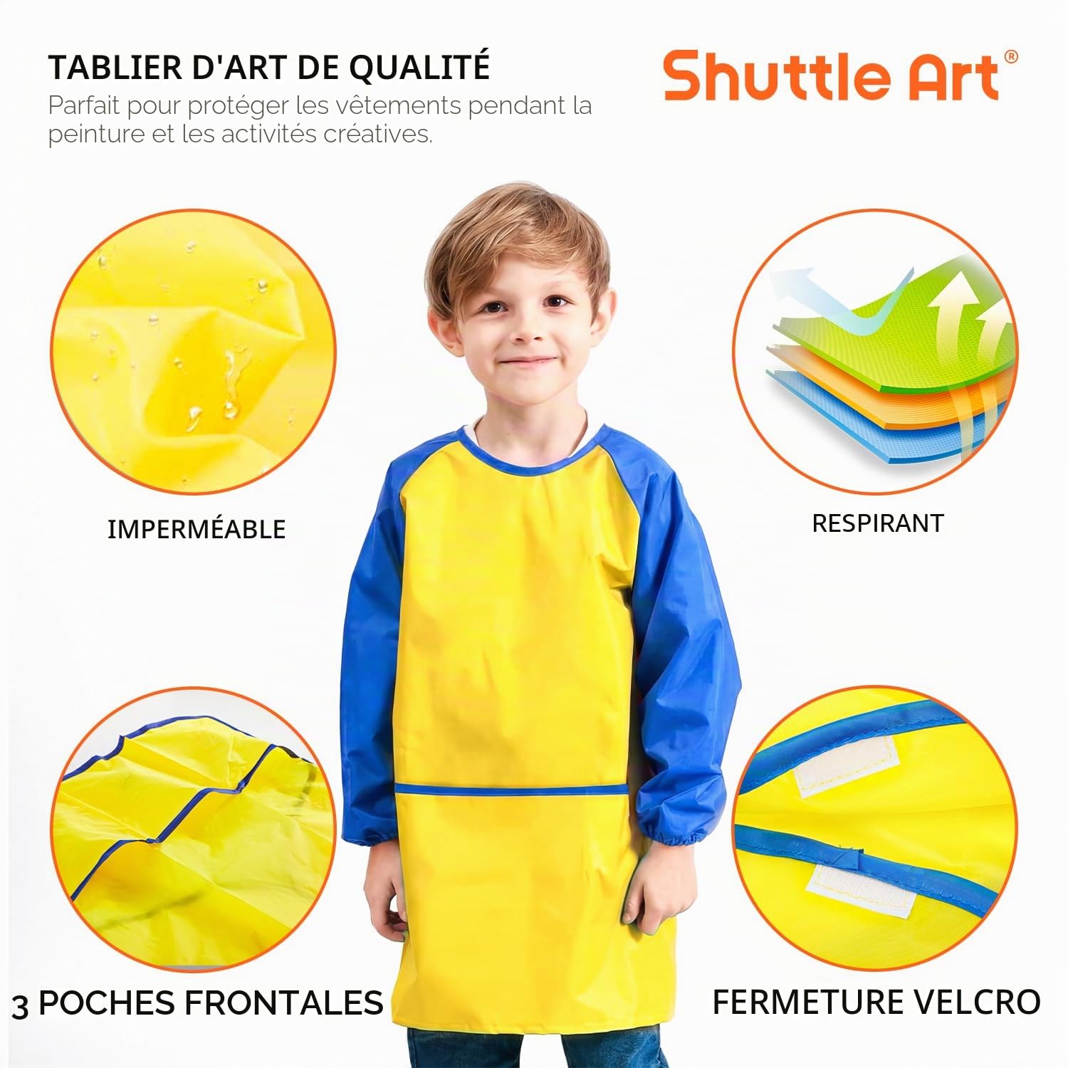 Shuttle Art Chevalet Peinture Enfant, 69PCS Kit Peinture Acrylique Inclus 30 Couleurs Peinture Acrylique, Chevalet, Toile, Pinceau, Palette, Kits de Peinture pour Enfants