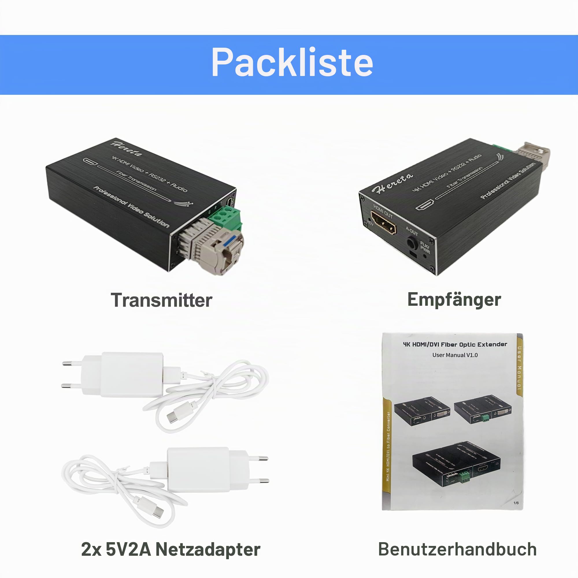 4K-HDMI-Video-Extender, 10,2 Gbit/s, Mini-HD-Glasfaserkonverter mit RS232 und Audio-Erweiterung von Entfernungen bis zu 20 km über Single-Mode-SFP-SFP-Transceiver