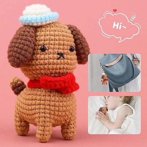 Miniatura 6 de ZMAAGG Kit de ganchillo para principiantes, kit de animales de ganchillo, kit de ganchillo para principiantes, kit de tejido para adultos con video