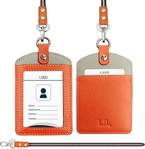 Vista 70 de Boshiho. Funda vertical, de piel, para tarjeta de identificación con cordón resistente., Bolso