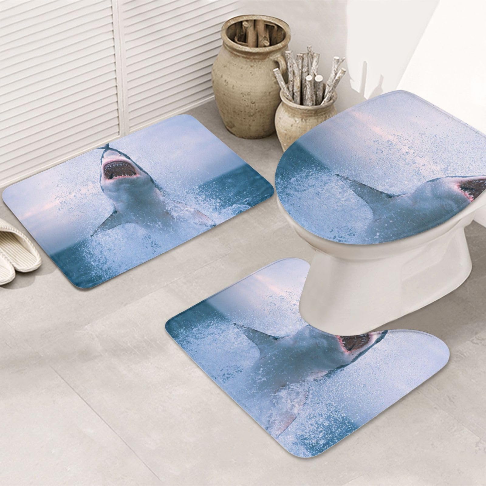 Tapis de bain OUSIKA anti-glisse pour sécuriser la salle de bain et les WC