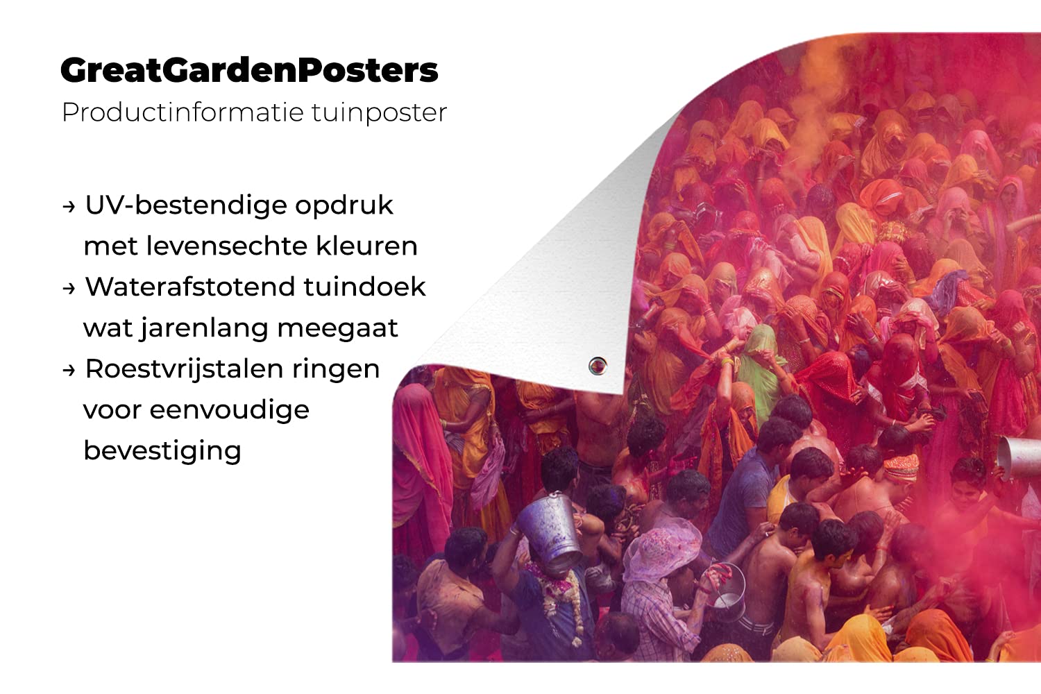MuchoWow© Poster da giardino | 200x100 cm - Holi festival canovaccio - Poster per esterni - Quadri moderni