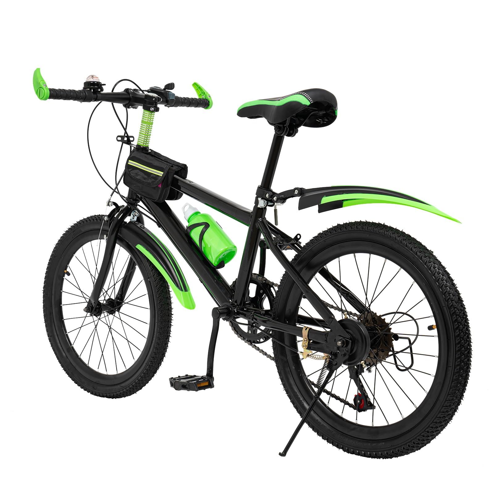 VTT 20 Pouces,vélo Enfant,vélo de Ville à 7 Vitesses avec Garde,Suspension et capacité de Charge jusqu'à 85 kg