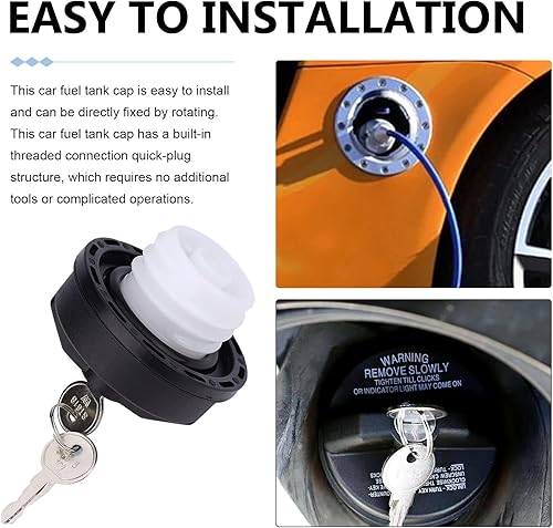 Miniatura 3 de Tapa del tanque de combustible para automóvil, tapa de combustible con bloqueo de plástico ABS, cubierta de tanque de combustible antirrobo