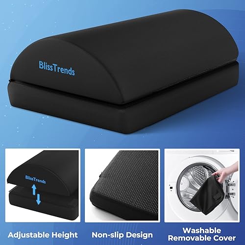 Miniatura 4 de BlissTrends Foot Rest for Under Desk at Work-Versatile Foot Stool with Washable Cover-Comfortable Footrest with 2 Adjustable Heights for Car,Home
