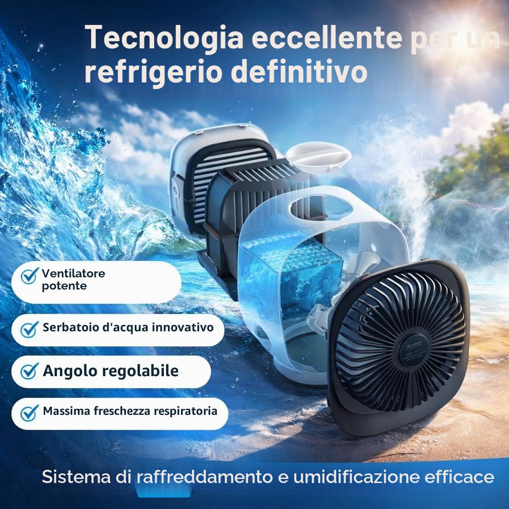 AiraBreeze™ Mini condizionatore d'aria raffreddatore d'aria ventilatore portatile camera da letto silenzioso